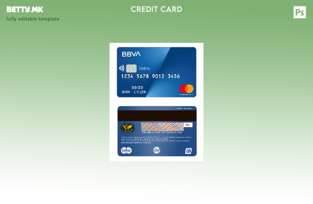 Шаблон за мастер картички во модерен стил Аргентина BBVA Bank